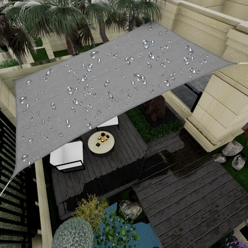 Vexoria Waterproof Sun Shade Sail, 8' x 10' 95% UV Block Sun Shade Canopy Rectangle Outdoor Shade Cover, Awning Shelter fo...