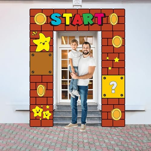 Super Brother Birthday Party Decorations Super Bros Porch Banner Backdrop Video Party Supplies Door Decoration Banner Phot...