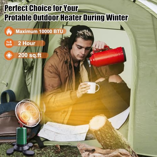 Buyplus Propane Heater - 10000BTU Portable Patio Heaters for Outdoor Use, Camping Heater with Electronic Ignition, Control...