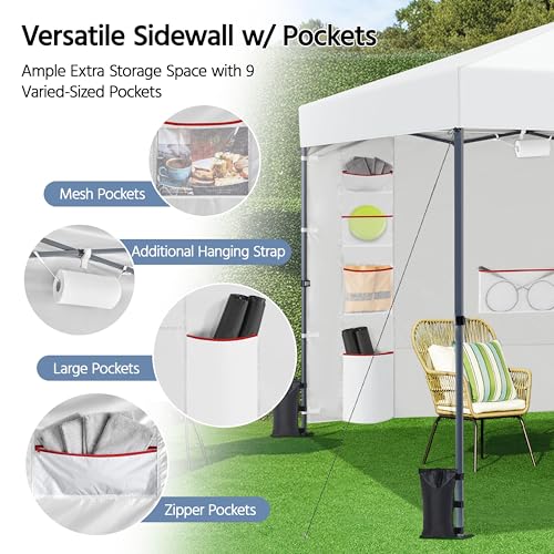 Yaheetech 10x10 Pop-up Canopy Tent w/Removable Pockets Sidewall for Extra Storage, Outdoor Sun Shelter Waterproof & Durabl...