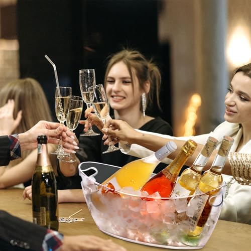 Barafat Ice Buckets for Parties (5.5L)& Ice Bucket Scoop, Clear Acrylic Champagne Bucket, Drinks Beverage Tub for Cocktail...