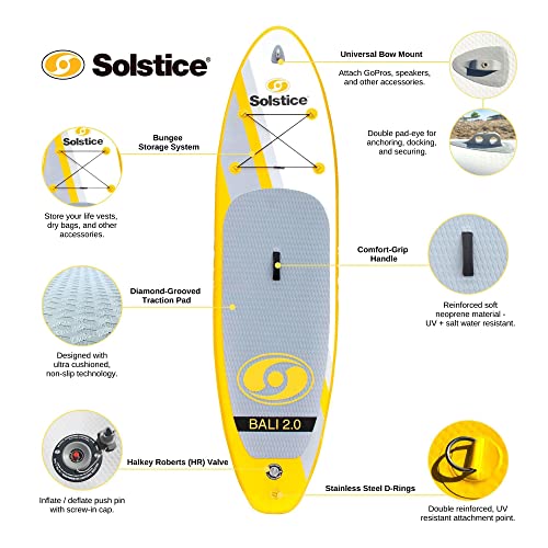 Solstice Watersports Bali 2.0 Inflatable Stand-Up Paddle Board Kit (10'6 x 32'' x 5'')