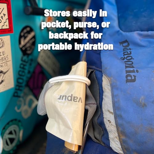 Vapur Collapsible Water Bottle With Carabiner, Compact Bottle Folds Flat For Hydration On The Go, Ideal for Traveling, Hik...