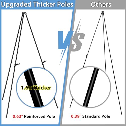 Thickened Easel Stand for Sign 65'' Metal Art Easels for Wedding, Portable Picture Stands for Display, Collapsible Floor E...