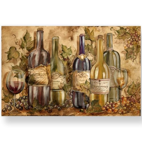JarThenaAMCS 50 Pack Vintage Paper Placemat Red Wine Theme Disposable Place Mat Retro Grapes Paper Table Mat for Vineyard ...