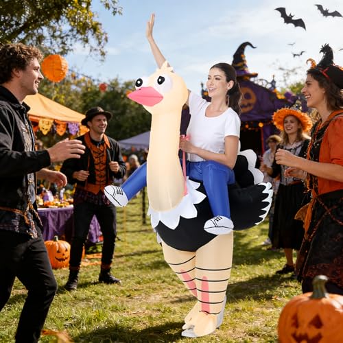 Poptrend Inflatable Ostrich Costume for Adults, Funny Halloween Blow-Up Costume for Men Women Cosplay Party Riding Animals...