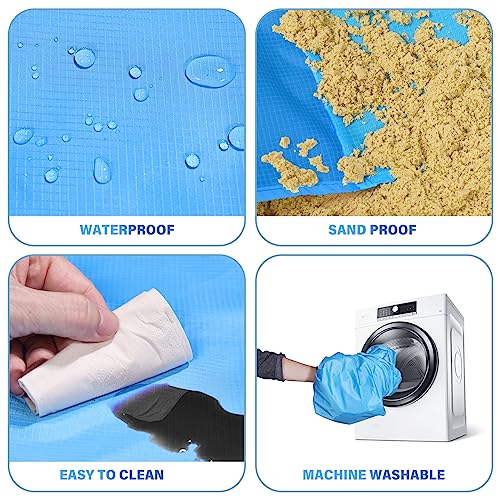 BYDOLL Beach Blanket Waterproof Sandproof 78''×81'' 1-5 Adults Oversized Lightweight Large Picnic Mat Waterproof Sandproof...