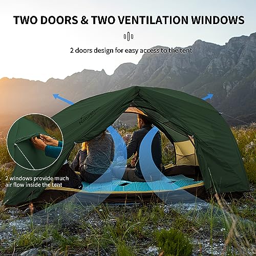 Naturehike Star River 2 Person Backpacking Tent, Lightweight Waterproof 2 Person Camping Tent, Double Layer Two Person Ten...