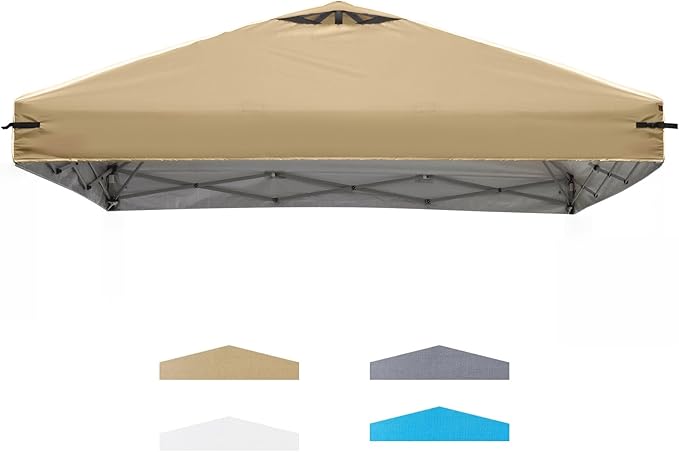 8x8 Canopy Replacement Top Cover with Air Vents for ez up Pop up Canopy Gazebo Tent with Adjustable Straps,Waterproof & An...