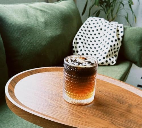 Hobnail Drinking Glasses Set of 6, 10 oz, Cocktail Glasses Vintage Glasses Drinking Set Glass Cups Mixed Drinkware Set Vin...