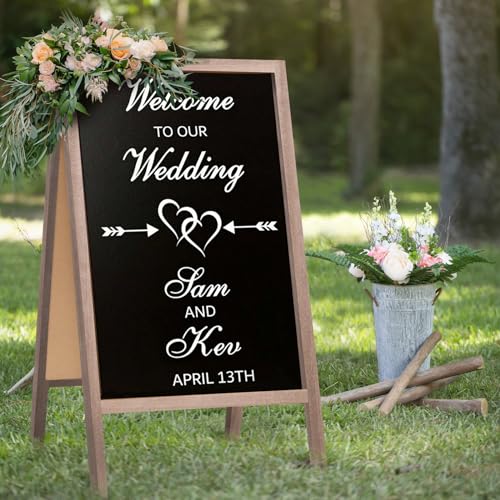 TEAKMAMA A Frame Chalkboard Sign, 40"x20" Extra Large Chalk Board Double-Sided Sidewalk Sign Sturdy Sandwich Menu Board fo...