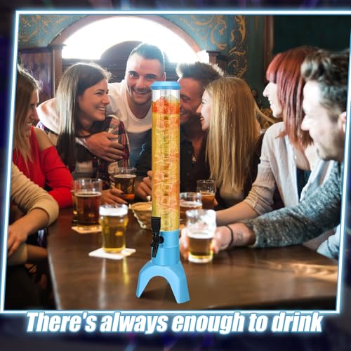 Domensi 6 Pcs Drink Tower Dispenser Mimosa Tower with Ice Tube and Bottomless Mimosa Lunch Beer Beverage Drink Tabletop Li...