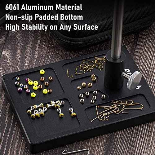 Dr.Fish Complete Fly Making Kit with Travel Case, Alloy Aluminum Rotary Vise, Adjustable Jig Vise