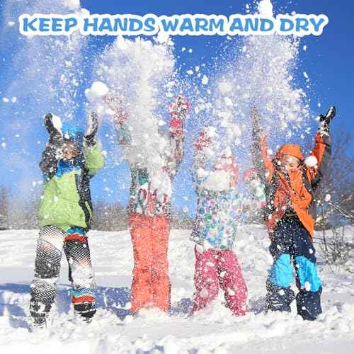 ihuan Kids Winter Waterproof Ski Gloves, Snowboarding Touchscreen Cycling Gloves for Boys Girls As Stocking Stuffers