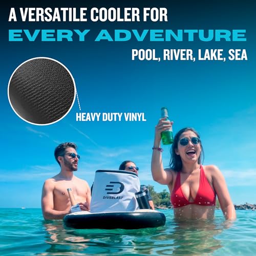 DIVEBLAST Floating Cooler for Pool, Lake, River & Kayak - Holds Up to 24 Cans with Ice - Leakproof Insulated Cooler for Ri...