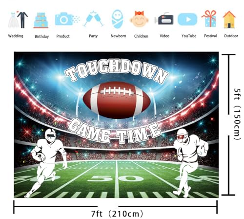 Game Time Backdrop Football Backdrop for Photography Touch Down Sport Party Background Football Party Decorations Banner P...