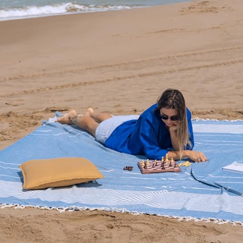 MOMOMUS Extra Large Turkish Beach Towel Style – Made of 100% Cotton for Sand-Free Comfort | Oversized Beach Towel – Sandpr...