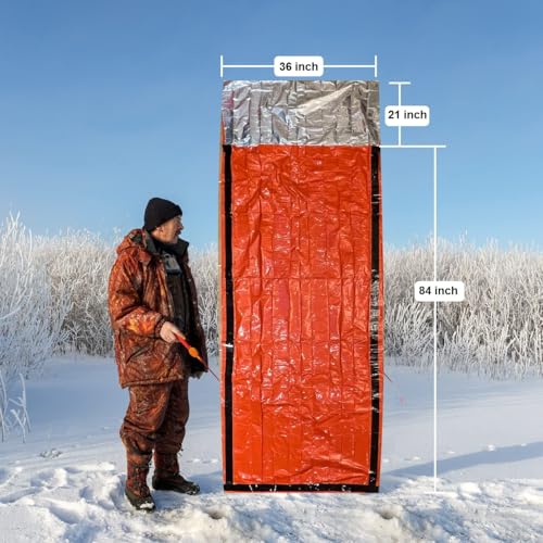 Emergency Sleeping Bag,Portable Emergency Blanket Thermal Bivy Sack,Waterproof Lightweight Survival Gear