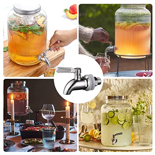 Kyraton Beverage Dispenser Replacement Spigot No Leakage, Stainless Steel Water Dispenser Replacement Faucet Polished Fini...