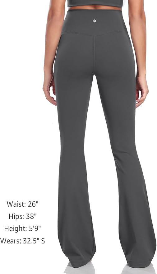 HeyNuts Harmony Flare Leggings 29"/30.5"/32.5"/34.5", High Waisted Tummy Control Wide Leg Bootcut Yoga Pants Lounge Soft
