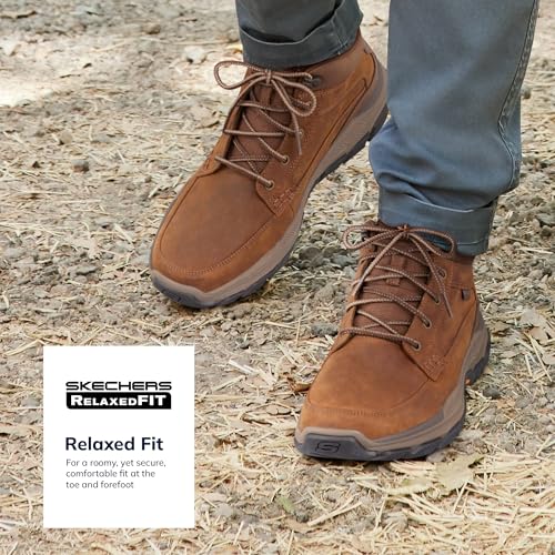 Skechers Men's Respected-Boswell Mid Top Leather Moc Toe Sneakers