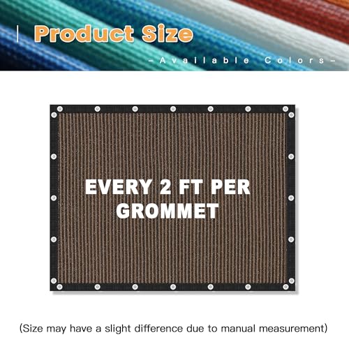 VICLLAX Shade Fabric Sun Shade Cloth Privacy Screen with Grommets for Patio Garden Pergola Cover Canopy 20x20 FT, Mocha