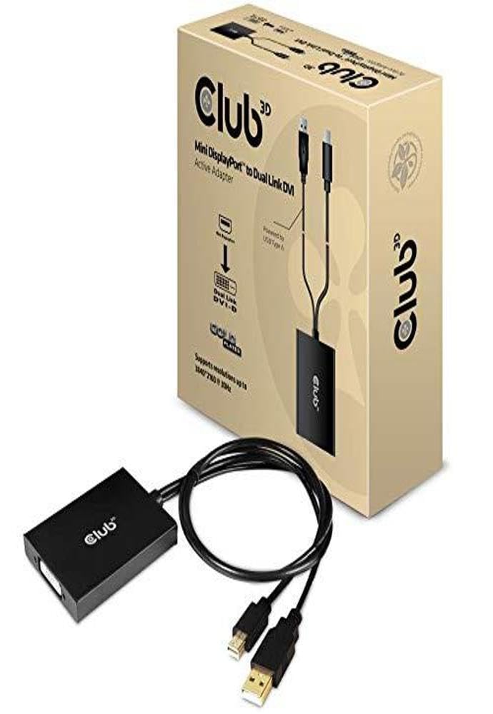 Club 3D MiniDisplayPort 1.2a to Dual Link DVI-D Active Adapter -Like New