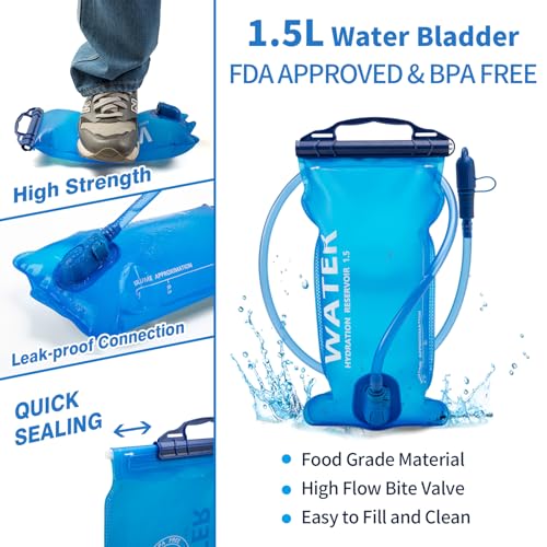 Running Vest for Women and Men Lightweight Hydration Backpack Pack with 1.5L Water Bladder Bag Running Gear Accessories fo...