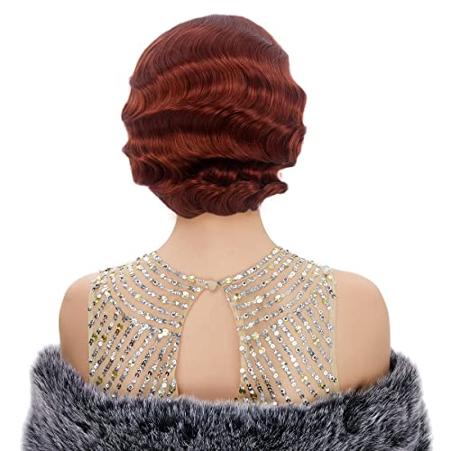 STfantasy 20S Finger Wave Wig Flapper Curly Synthetic Hair for Women 1920s Cosplay Costume Halloween Party Daily Everyday ...