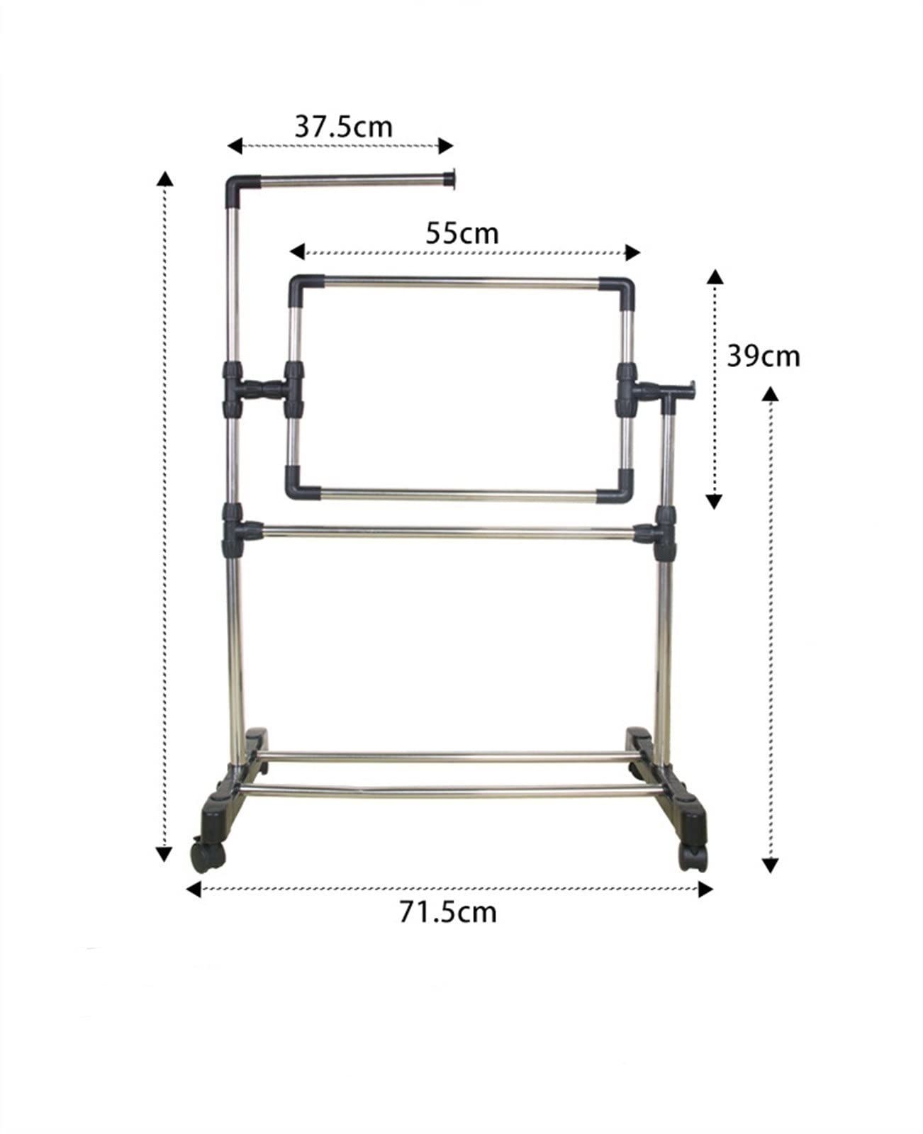 ELUKHT Stainless Steel Adjustable Height Embroidery Stand Cross Stitch Frame,360 Degrees Rotatable Wooden Floor Tabletop Tapestry Frame Craft Stand,Standing Lap Table for Art Craft Sewing Holder (S)