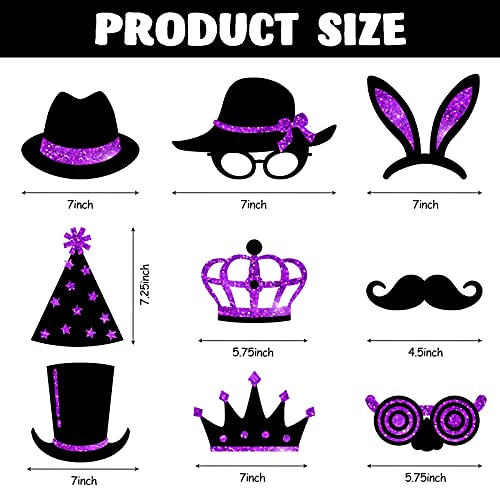 Zonon 24 Pcs Funny Photo Booth Props:Valentine's Day, Mardi Gras, Easter, Family Reunion, Class Reunion, Birthday, Wedding...
