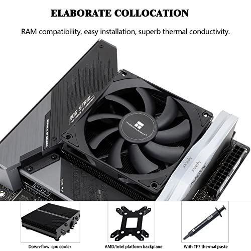 Thermalright AXP90 X47 Black Low Profile CPU Cooler, with 92mm TL-9015B Slim PWM Fan, ITX CPU Cooler, AGHP Technology, 47m...