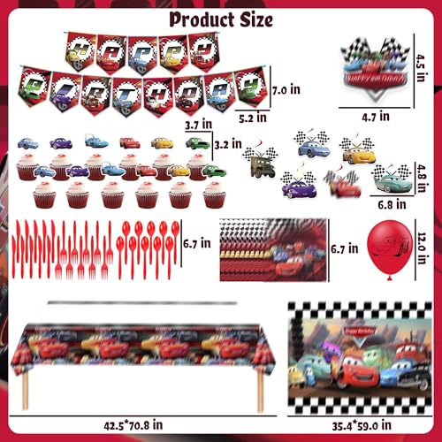 123 PCS Theme Birthday Party Decorations Set Include Tablecloth, Paper Tableware, Birthday Banner, Foil Balloons, Backdro...