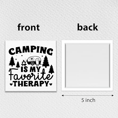Camping Is My Favorite Therapy,Camping Decor For Camper,Wooden Plaque Sign Box For Tent Home Table Shelf 5x5 Inches.(097)