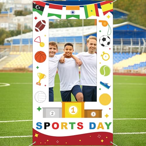 Sports Birthday Party Decorations Photo Booth Props All Star Party Banner Basketball Football Baseball Soccer Backdrop Int...