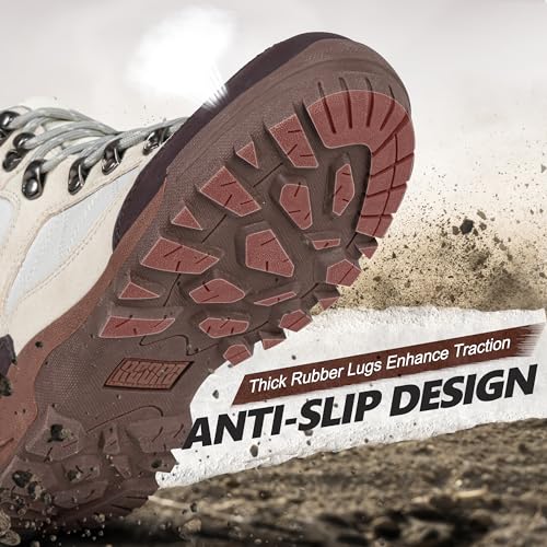 R CORD Womens Hiking Boots Breathable Hiking Boots Womens Waterproof Ankle Support Athletic Outdoor Non-slip Durable Hikin...