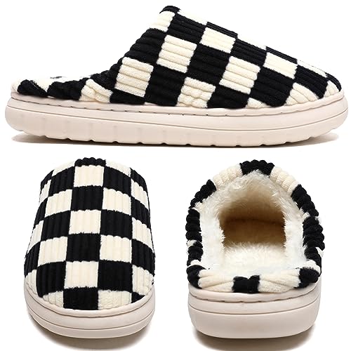 Guyarns House Slippers for Women & Men - Fuzzy, Casual Indoor/Outdoor Shoes with Memory Foam & Faux Fur Lining