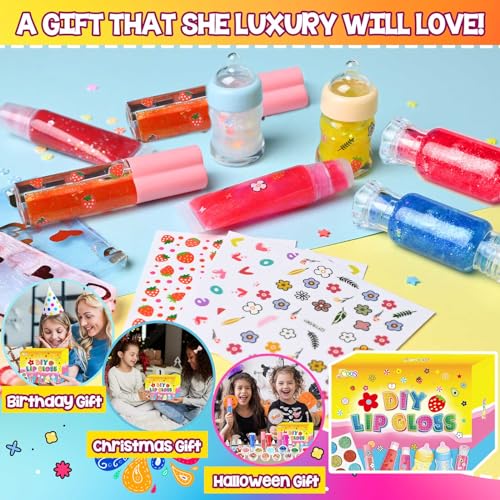 Jcoos Lip Gloss Making Kit, 73PCS Fun Make Your Own Lip Gloss Kit Kids, Beginner, Lipgloss Sets for Girls, DIY Lipstick Se...