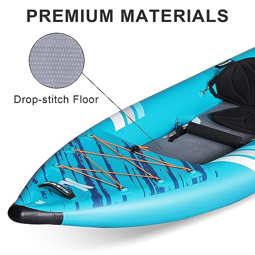 ANNTU Inflatable Kayak, Lightweight and Durable Foldable Kayak, Blow Up Kayak, Kayaks for Adults Paddling on Rivers, Lakes...