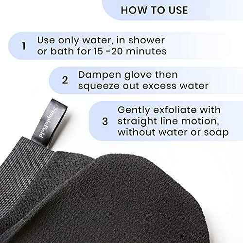 Korean Exfoliating Mitt for Remove Dead Skin. 2 Pack 100% Viscose Kessa Deep Exfoliating Gloves for Body Scrub, Keratosis Pilaris and Self Tanning Removal. Easily Smooth Skin Surface.