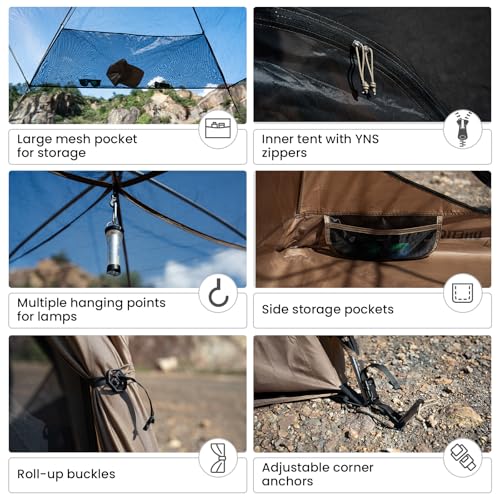 OneTigris JOVIAN 4 Person Camping Tent 3 Season Family Shelter Easy Setup Outdoor Backpacking with 2000mm Outer Rainfly, 5...