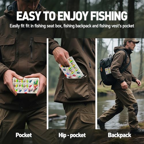 SANWEAL 10/15/16/20PCS Rooster Tail Fishing Lures – High-Efficiency Trout Lures with Brass Spinner, Spinner Baits in Multi...