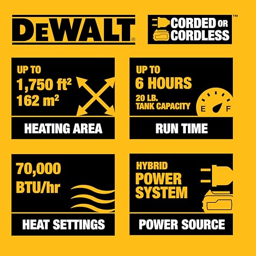 DEWALT 70000-BTU Outdoor Portable Forced Air Propane Heater