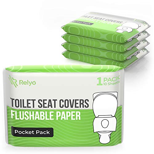 Toilet Seat Cover Paper Flushable (50 Pack) - XL for Adults and Kids Potty Training, 100% Biodegradable Travel Supplies Es...