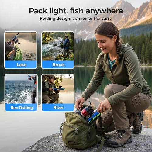 Fishing Catapult Rod, 2026 Upgraded Slingshot Fishing Reel, Portable Catapult & Ice Fishing Rod, Telescopic Lure Launcher ...