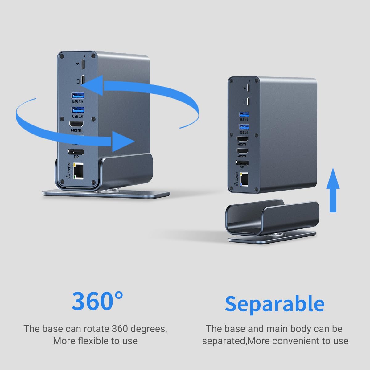 Docking Station for Asus TUF Gaming A17 A18 A15 A16 A14 F15 F16 F17 Dash 15 F15 Gaming Laptop,15-in-1 USB C with 360 ° Rotating Base, 2*4K HDMI and 1*DP, 10Gbps USB Port Transfer, RJ45, Audio, SD/TF