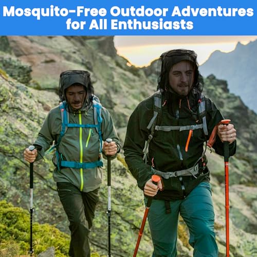 GuoluvSoo 2 Pack Mosquito Head Nets with Drawstring - Ultra Large & Extra Long, Premium Breathable Bug Net for Head, Unive...