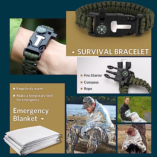 ABPIR Gifts for Christmas Survival Kits for Men Dad Husband Him, 13 in 1 Survival Gear and Equipment Tactical Tools for Ca...