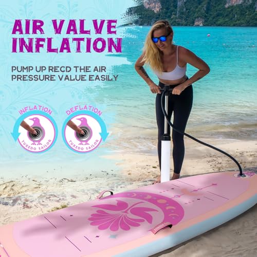 Tuxedo Sailor 10'6"×33"×6" Inflatable Stand Up Paddle Board with Premium SUP Accessories,Paddle Boards for Adults & Youth ...