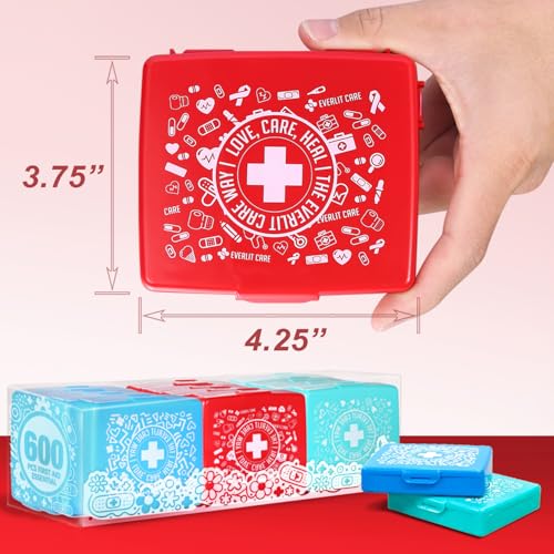 EVERLIT Pocket-Aid Mini First Aid Kit | Compact, Portable Hard-Shell Cases of 50 Items | Cuts, Scrapes, Wound Care Essenti...
